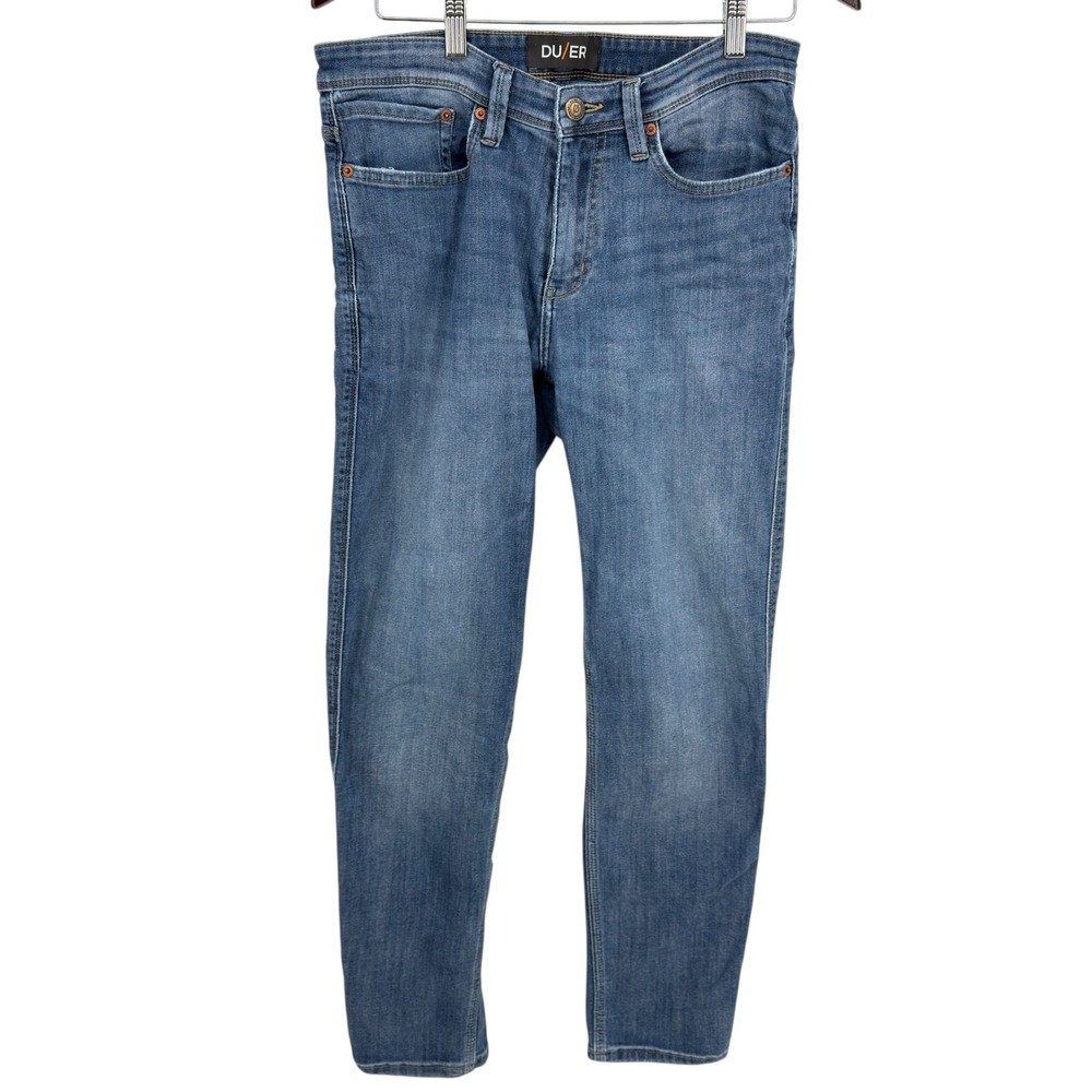 DU/ER Performance Jeans 32x30 (Tag 33x32) Mens Blue L2X Coolmax Stretch Slim